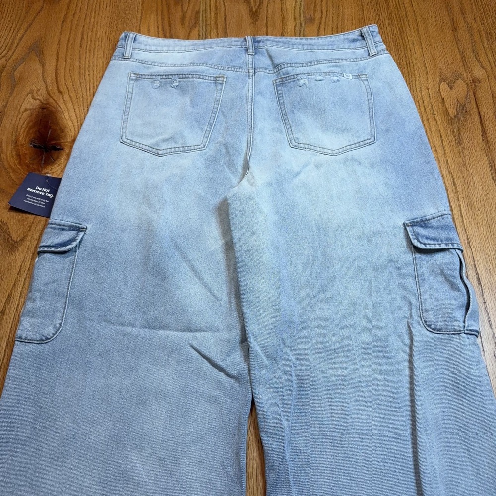 NWT Oliver Logan Women's Jeans 34 (36X29) Madison Wide Leg Baggy Cargo Boho - Picture 9 of 10